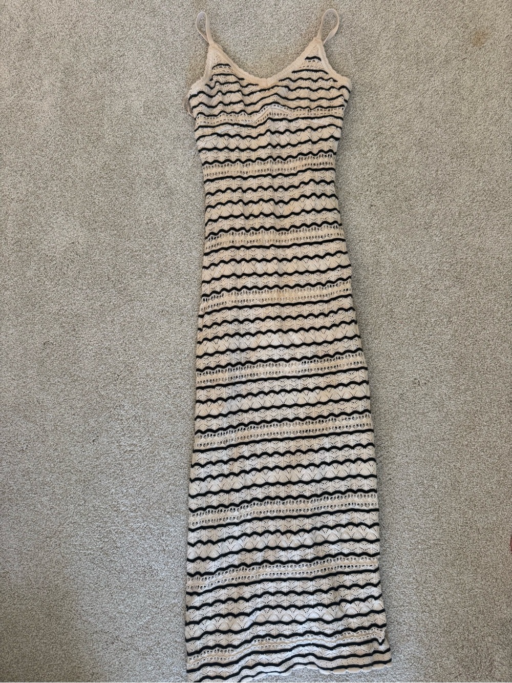Hollister Crochet Knit Midi Dress XXS | Neutral, Beach, Vacation